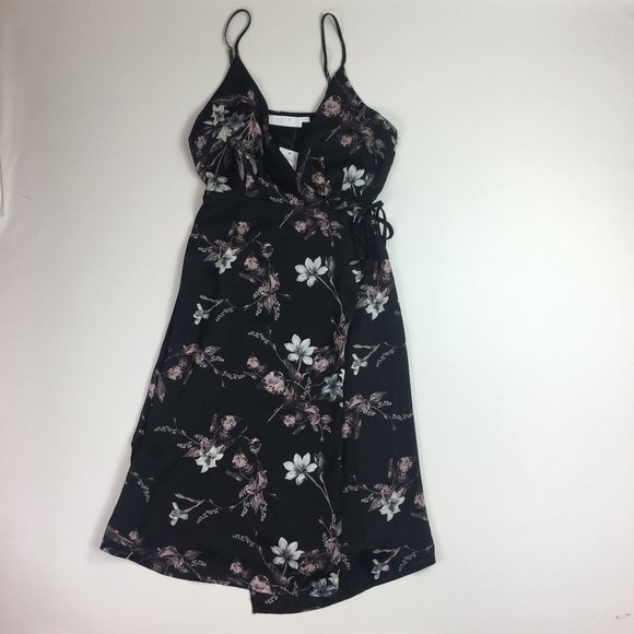 ASTR Satin Wrap Dress - Picture 3 of 8